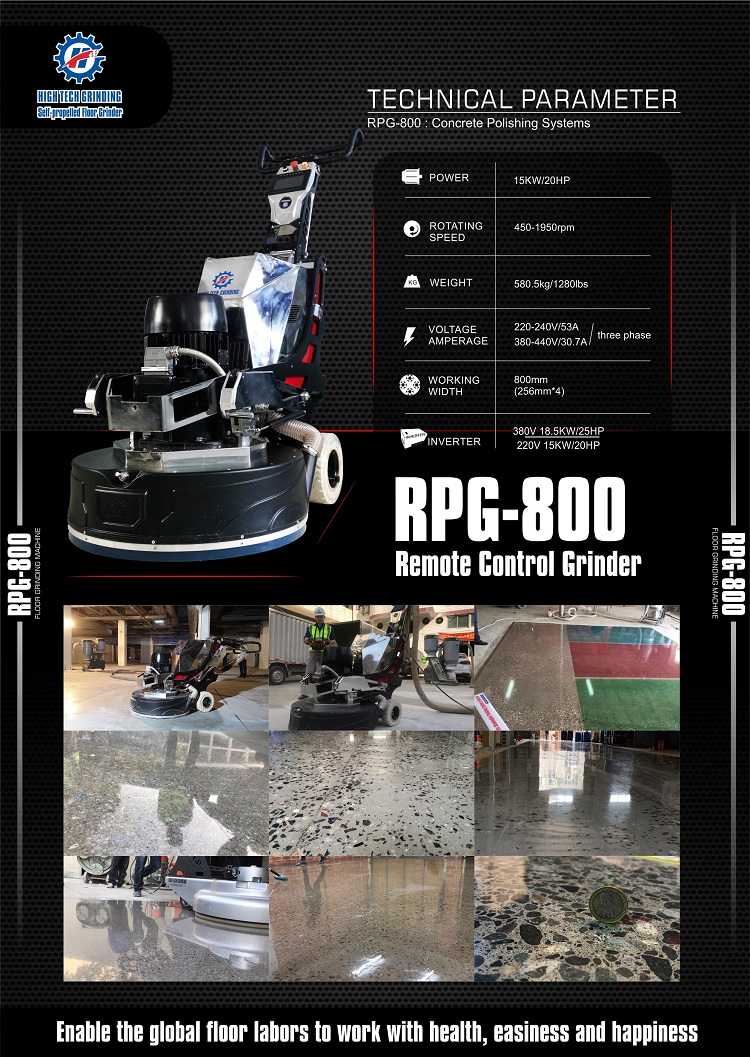 AI Self-propelled floor grinder machine PRG-800