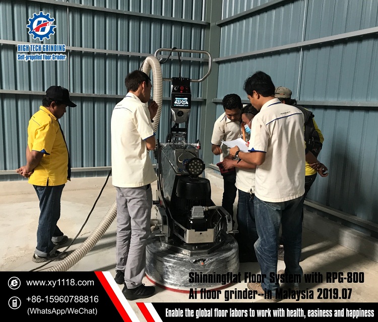 customer demo of floor grinding in Maysia on July 11