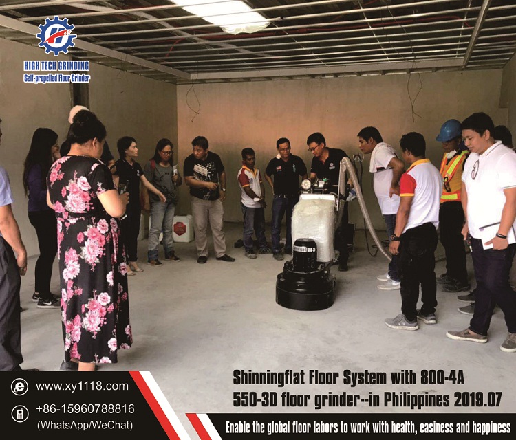 Demo of portable floor grinding machine for concrete grinding