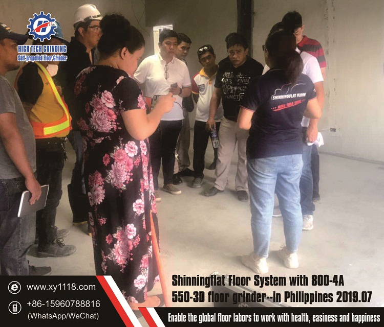Floor grinding Demo in Philippine-meeting before floor polishing