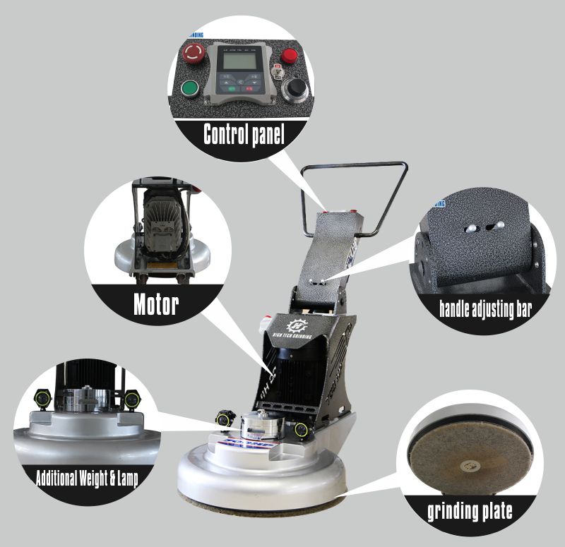 High speed concrete floor polisher machine