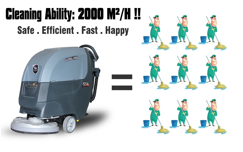 CE Certified walk behind floor sweeper 