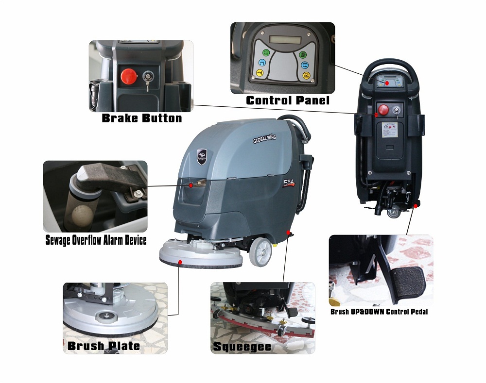 Automatic Walk Behind Single Disc Floor Cleaner Industrial Commercial Floor Scrubber Machine