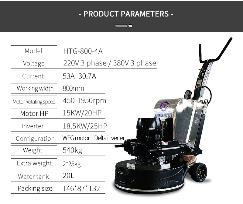 Concrete floor grinder with Delta inverter