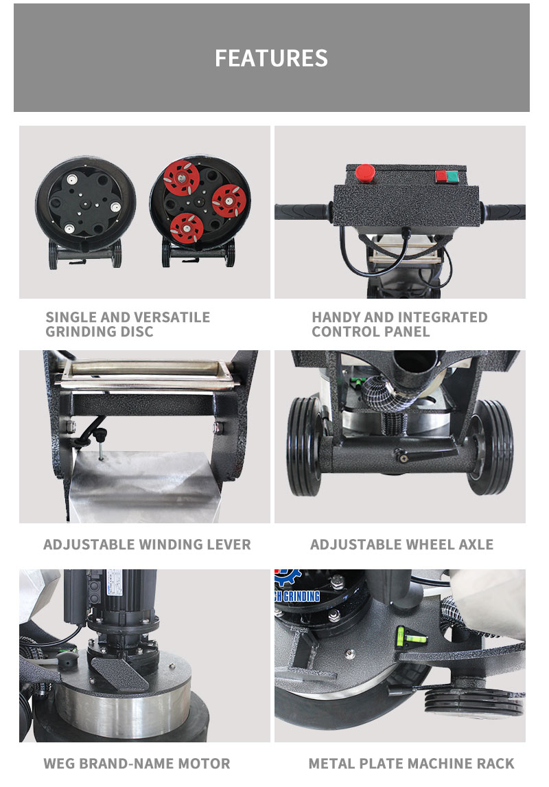 Single phase diamond floor grinder