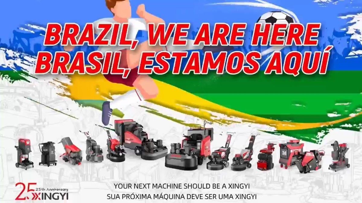 XINGYI Concrete Grinder Machine in São Paulo Brazil Concrete Show