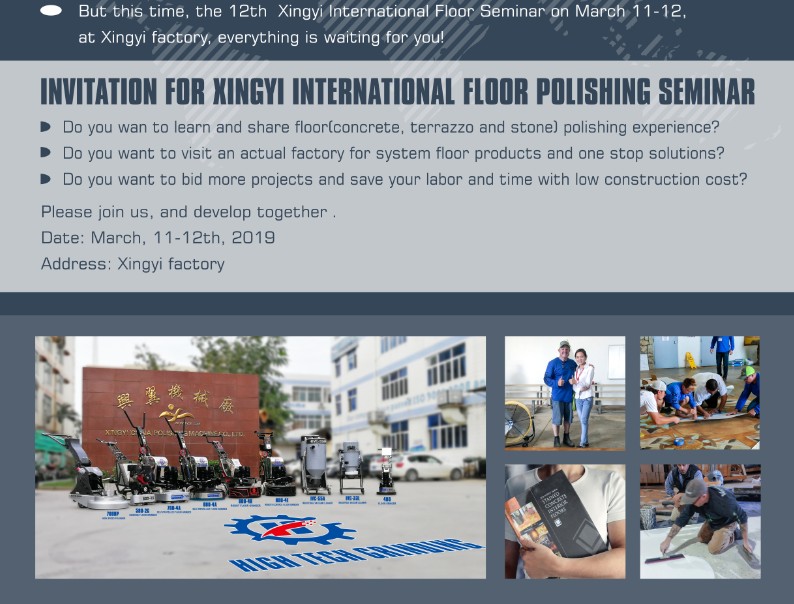 Invitation for xingyi international floor polishing seminar